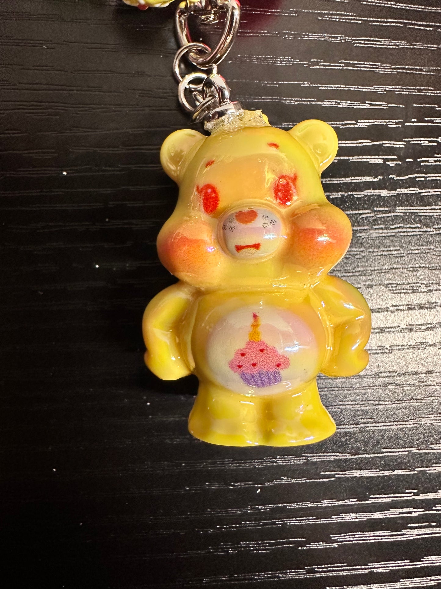 Yellow Cars Bear Keychain