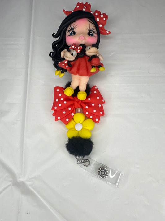 Mickey&Minnie Girl Badge Reel