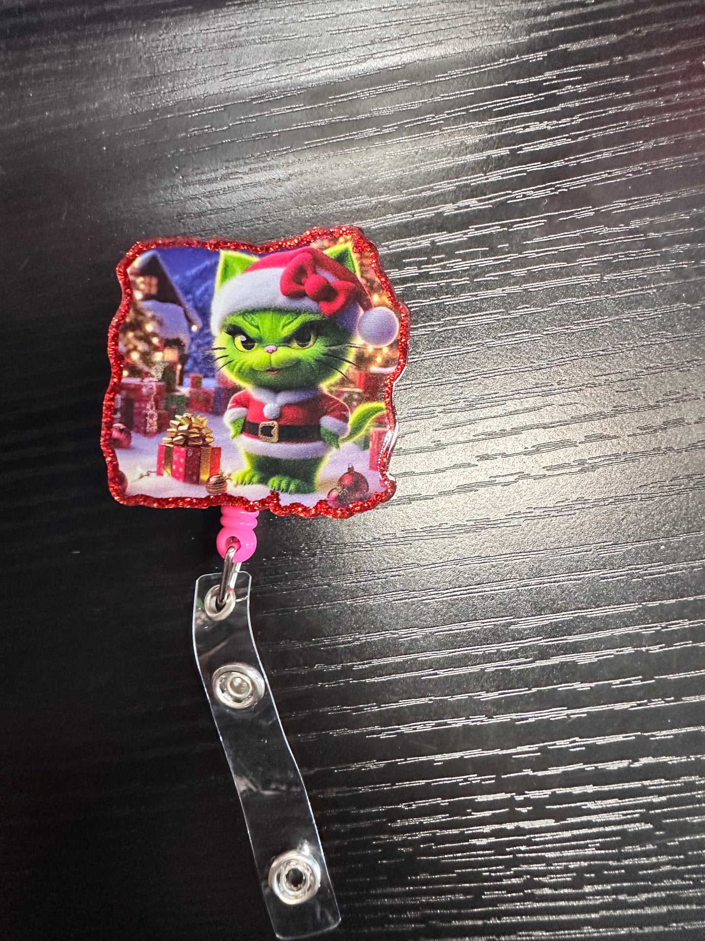 Grinch Christmas Badge Reel/Pop Socket