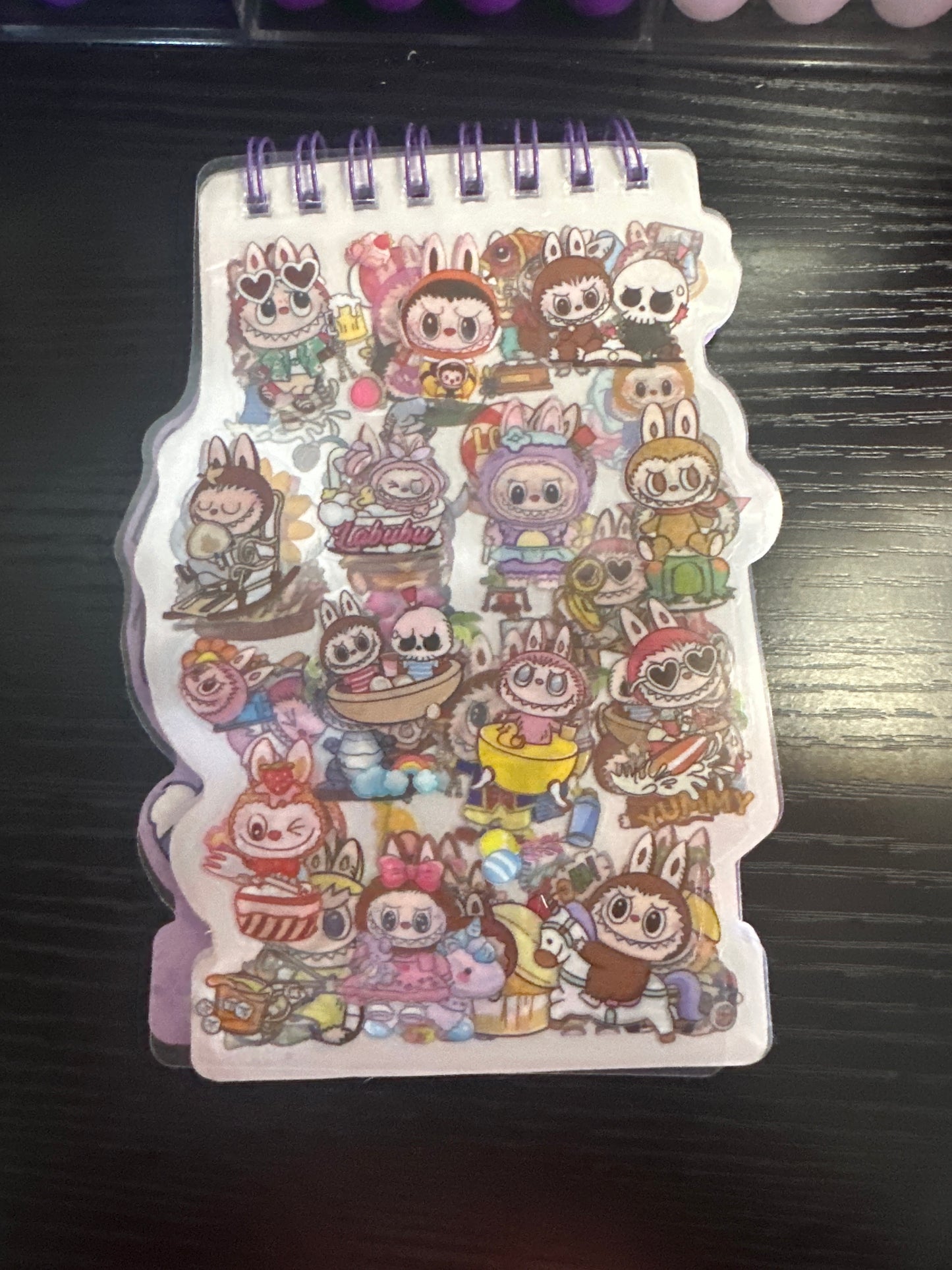 Purple Labubu Notepad & Sticker Book