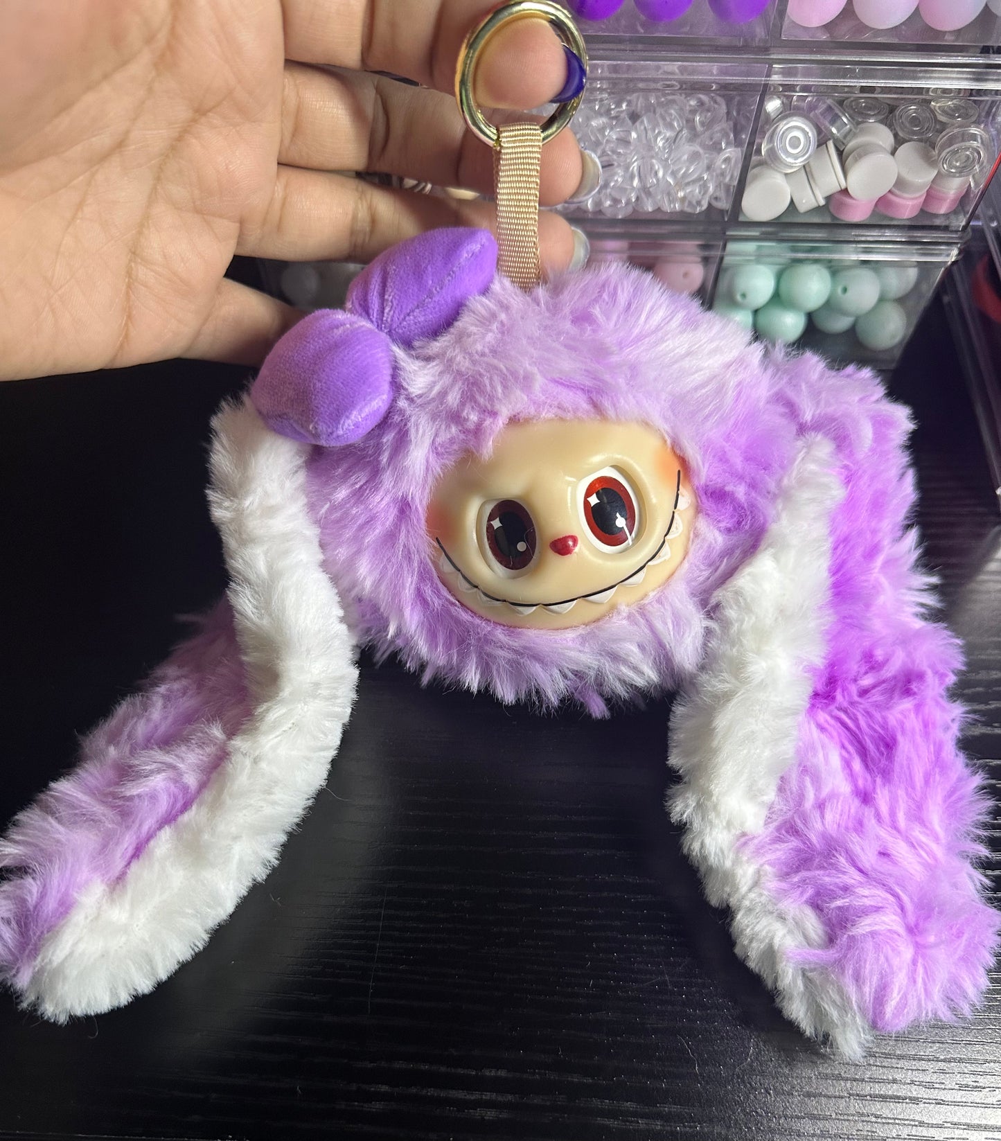 Purple Labubu Coin Purse Keychain