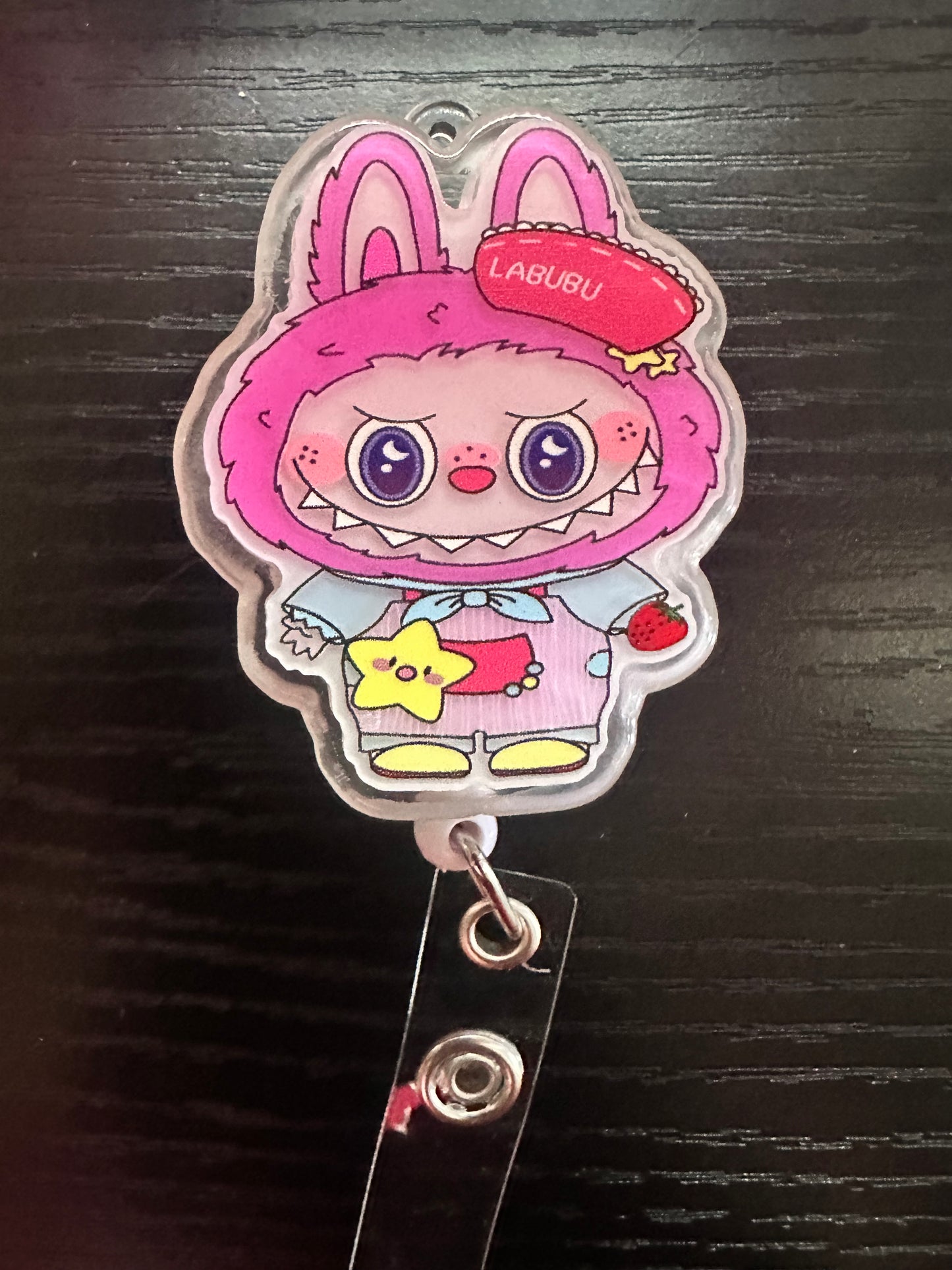 Labubu Light Up Badge Reel/Pop Socket