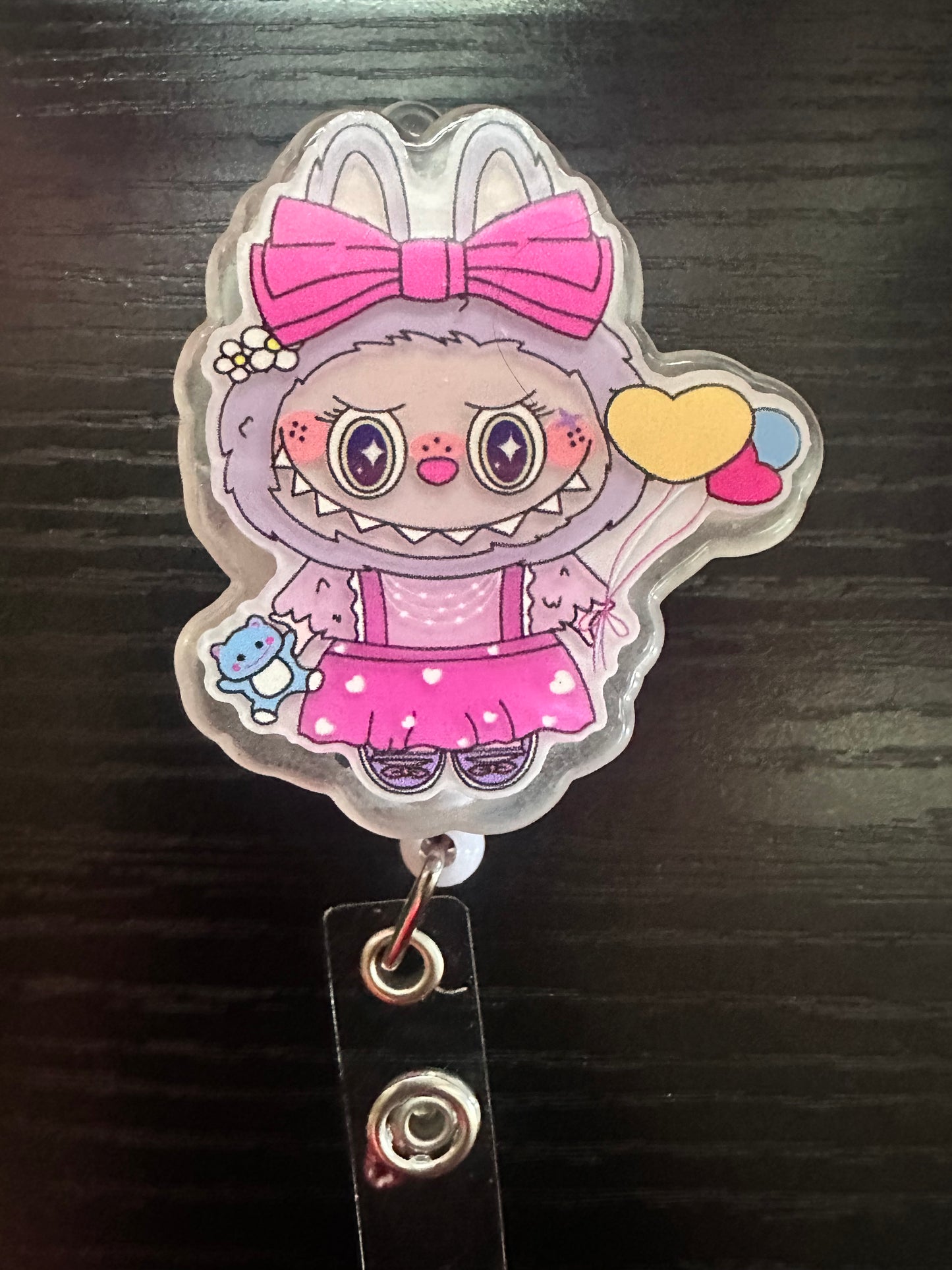 Light Up Labubu Badge Reel/Pop Socket