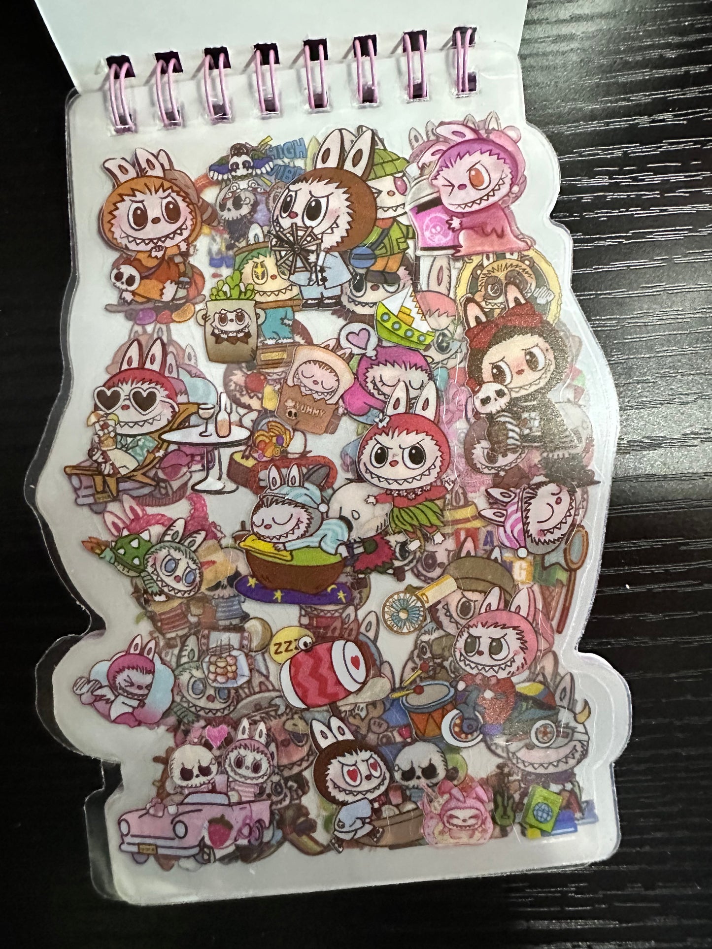 Labubu Pink Peach Notepad & Sticker Book
