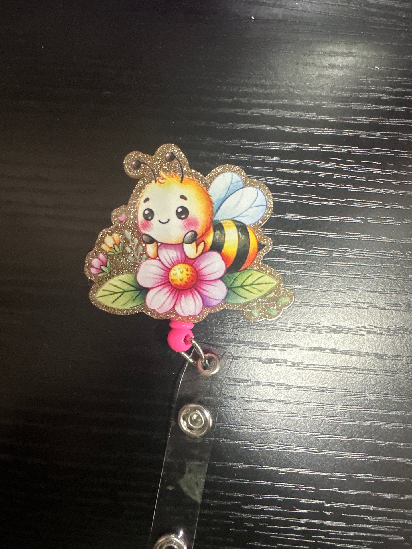 Bee Badge Reel/Pop Socket