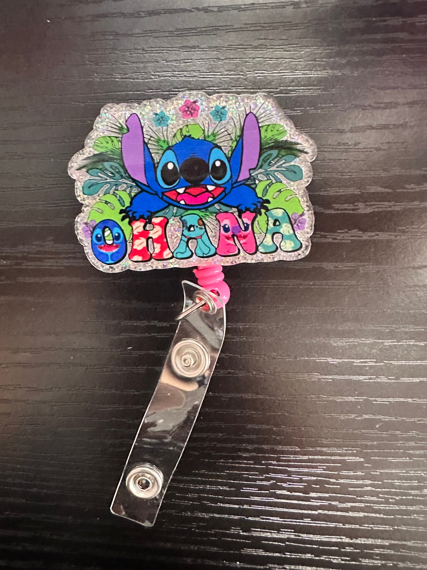 Stitch Ohana Badge Reel/Pop Socket