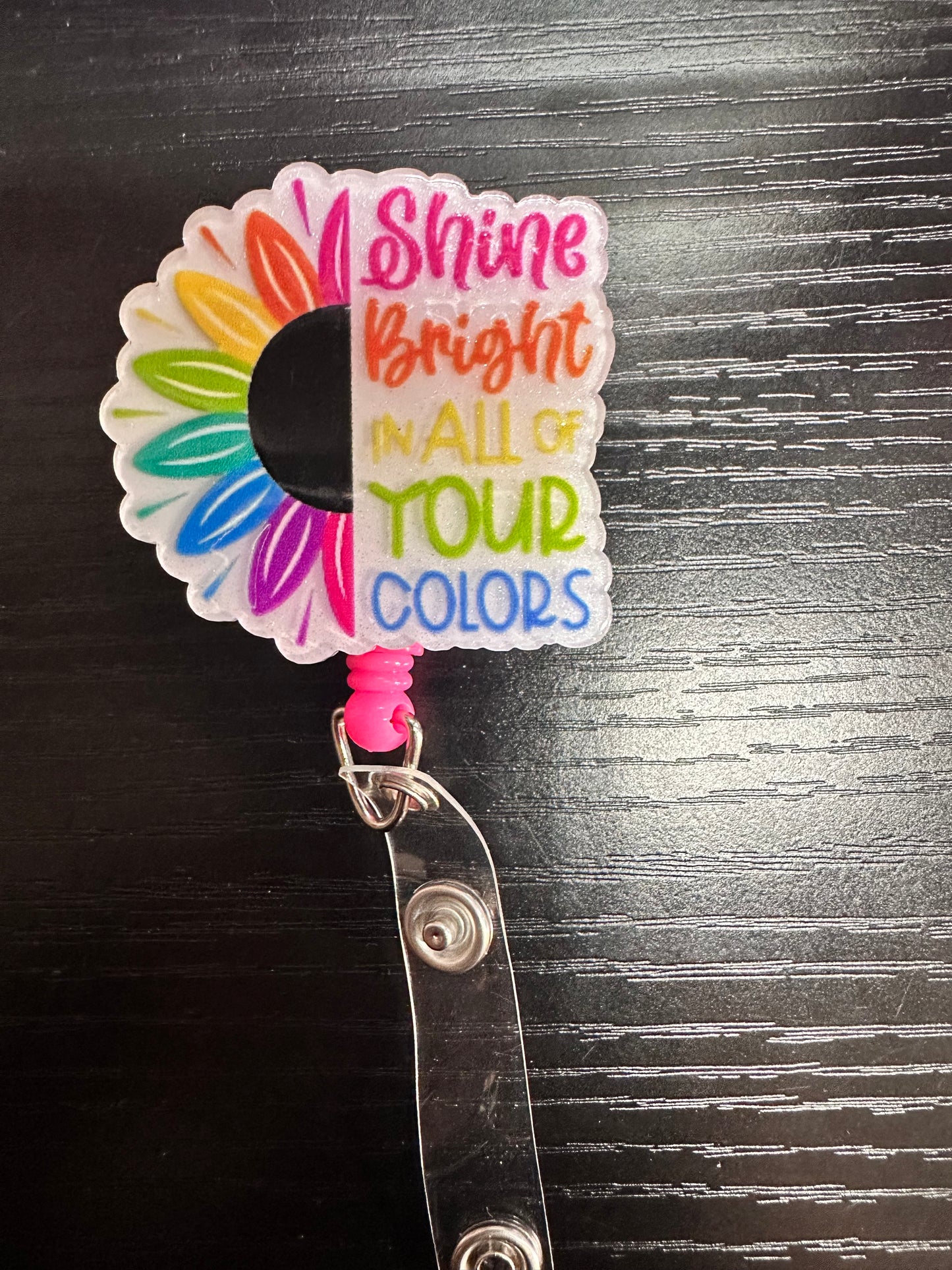 Rainbow Sun Badge Reel/Pop Socket