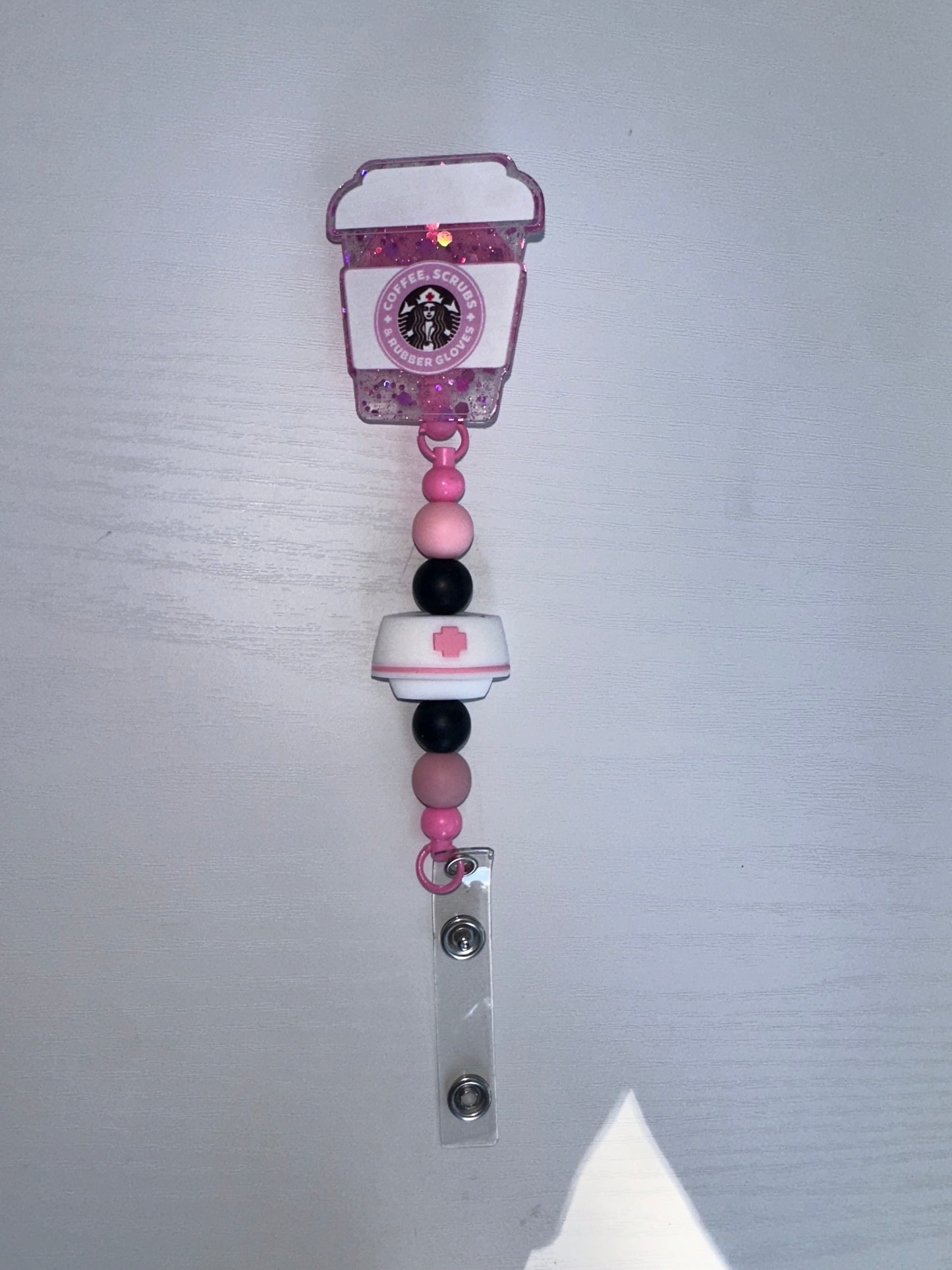 Starbucks Beaded Badge Reel