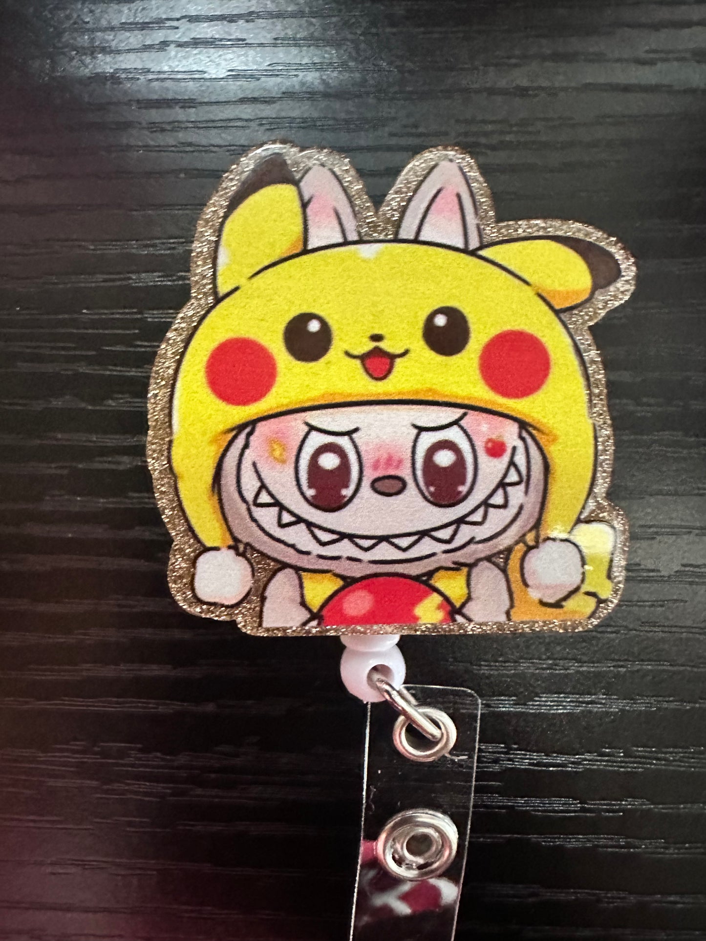Pikachu Labubu Badge Reel/Pop Socket