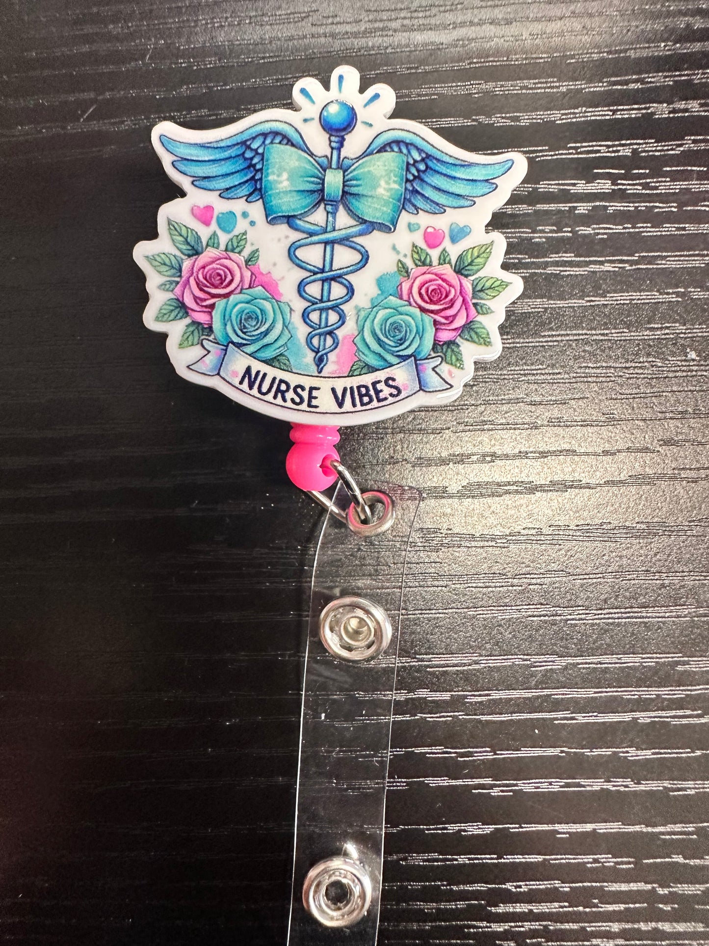 Nurse Vibes Badge Reel/Pop Socket