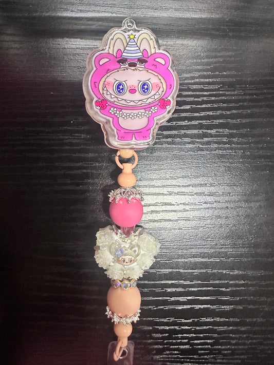 Labubu Light Up Badge Reel/Pop Socket