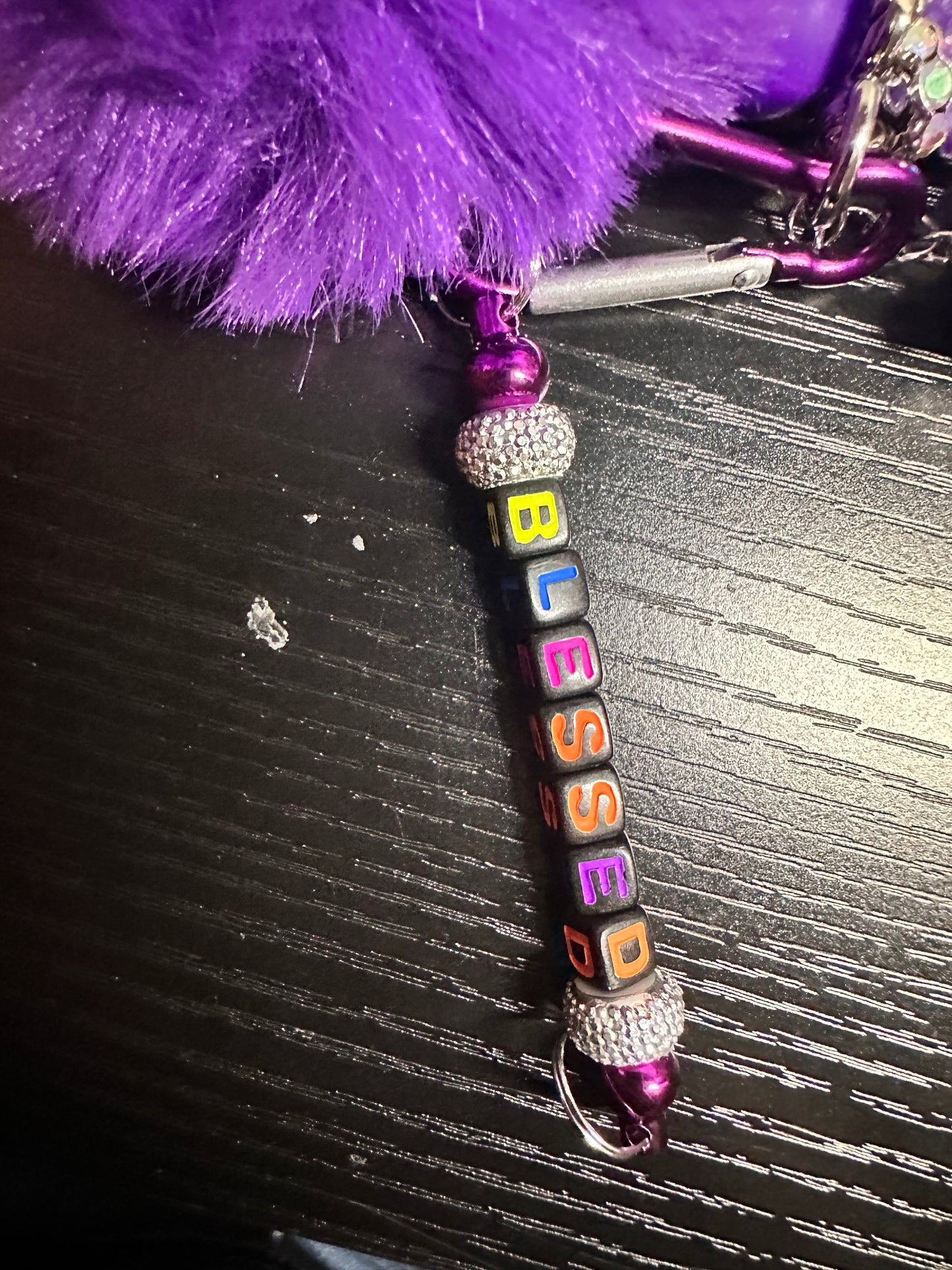 Purple Care Bear Keychain