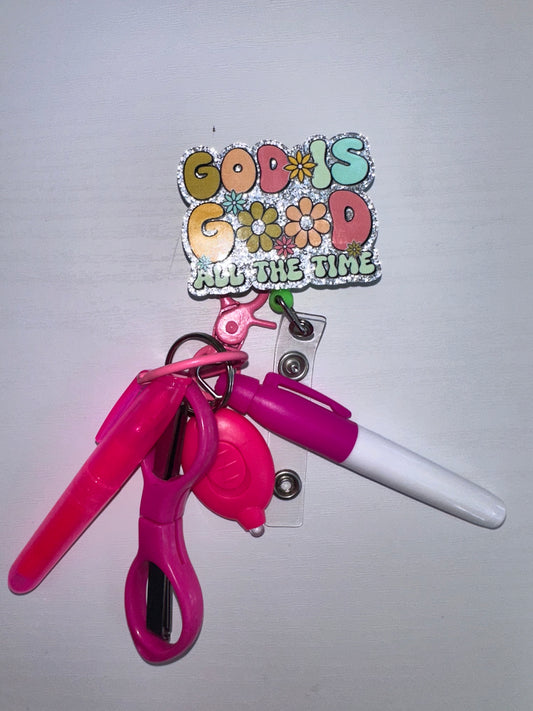 God is good Badge Reel with Accessories Set