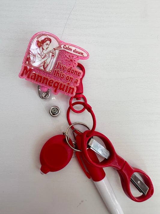 Funny Badge Reel with Accessories Set