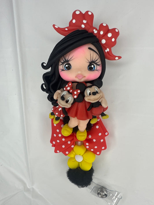 Mickey&Minnie Girl Badge Reel