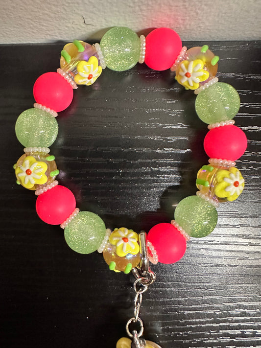 Yellow Cars Bear Keychain