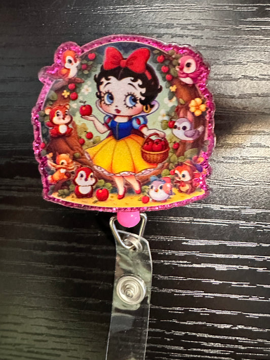 Snow White Badge Reel/Pop Socket