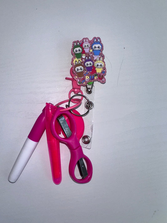 Labubu Badge Reel with Accessories Set