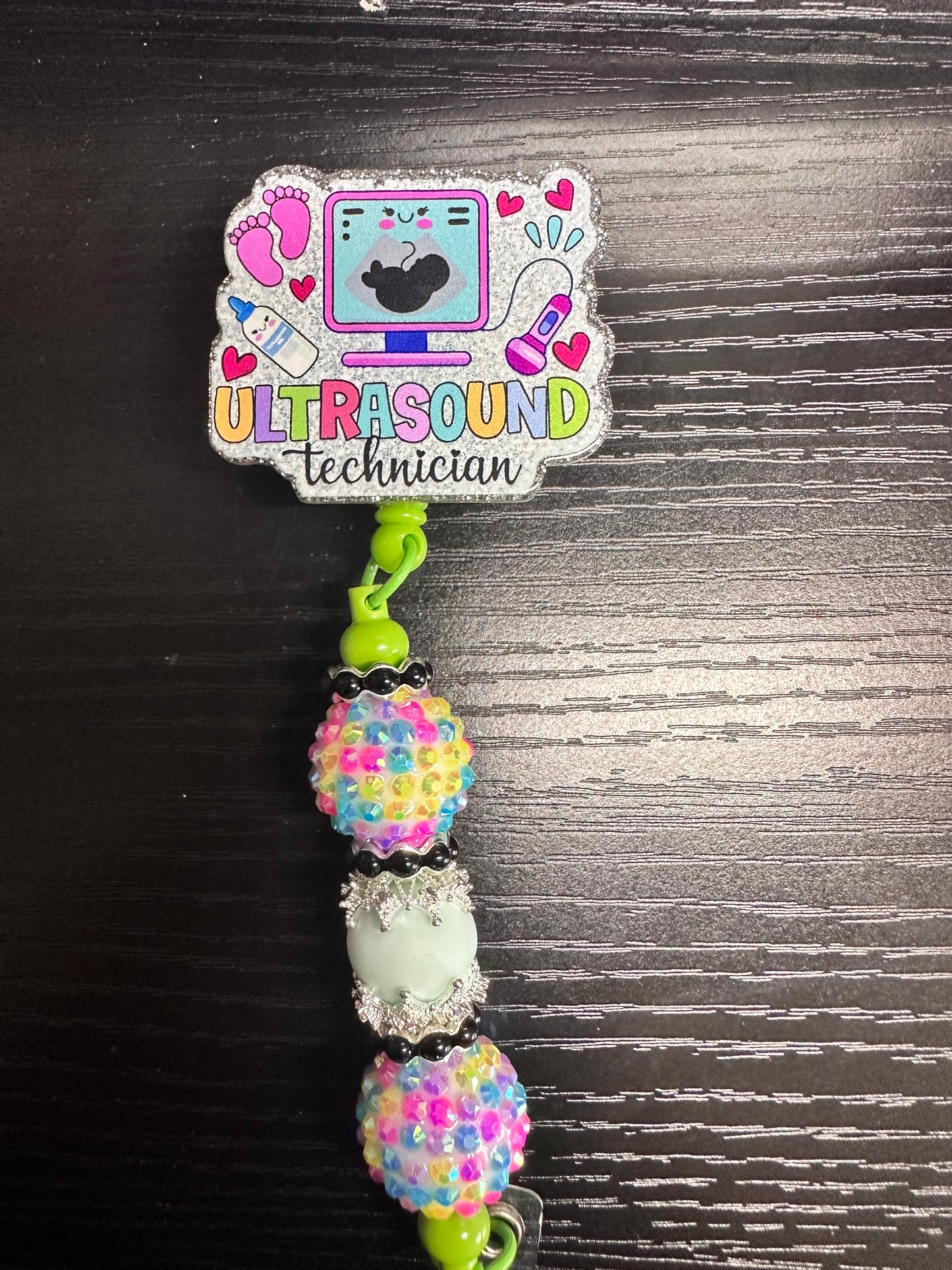 Ultrasound Tech Badge Reel/Pop Socket
