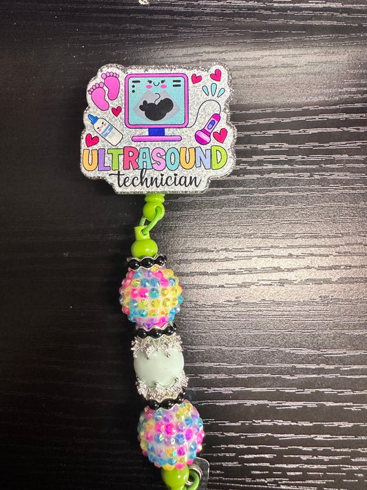 Ultrasound Tech Badge Reel/Pop Socket
