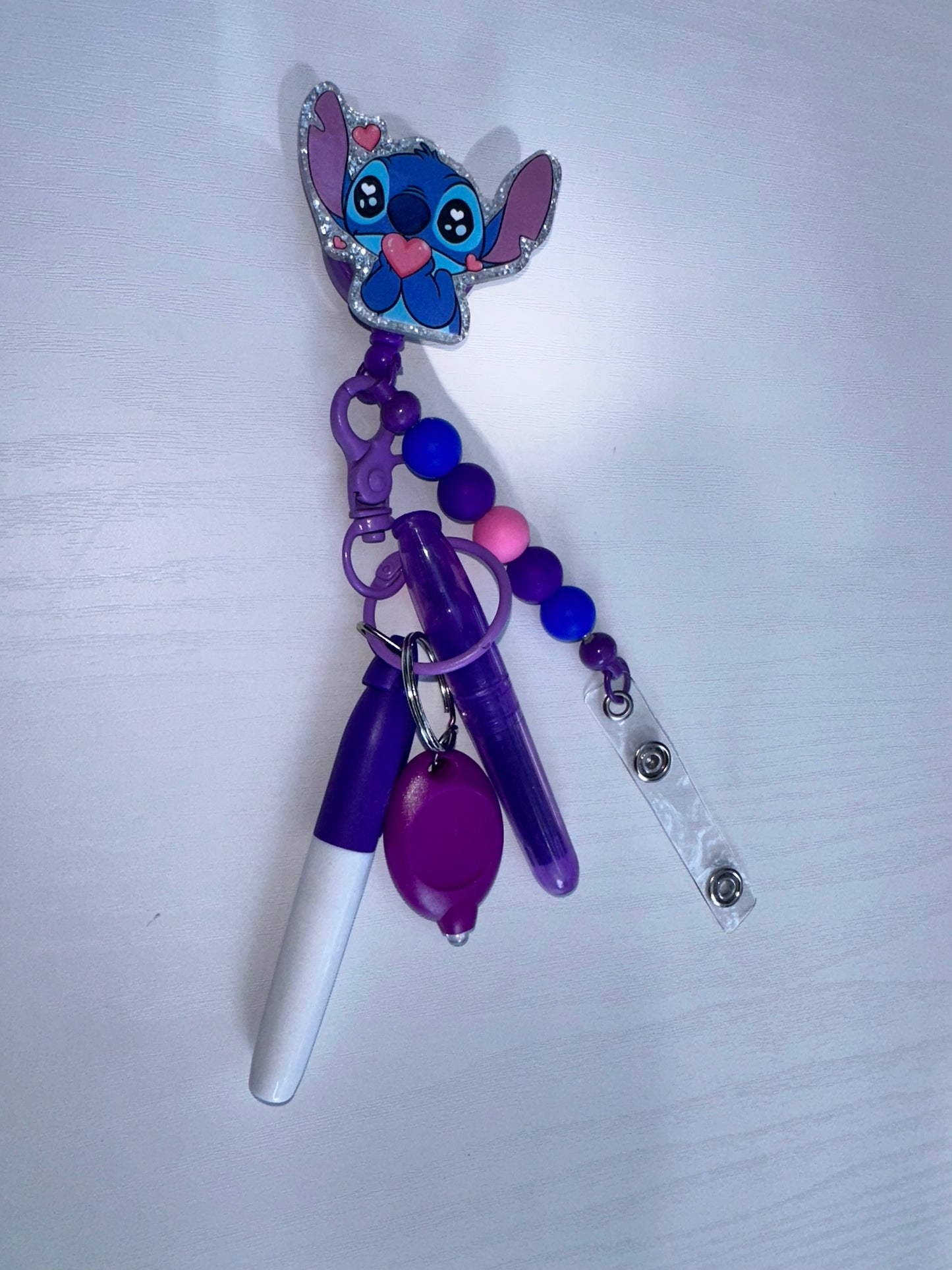 Stitch Beaded Badge Reel with Accessories Set