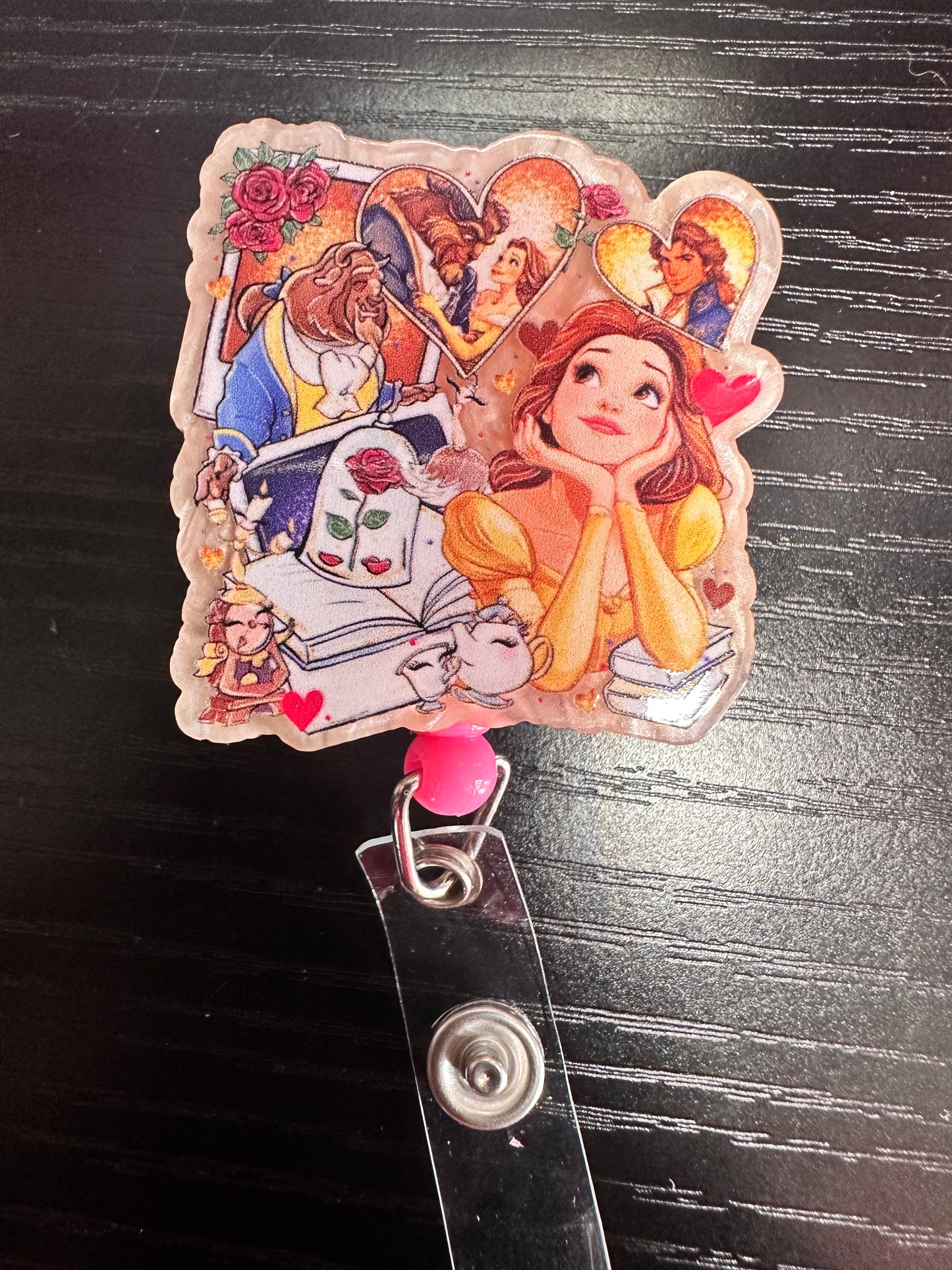Belle & Beast Badge Reel/Pop Socket
