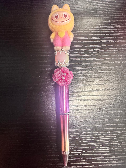 Pink and purple labubu pen