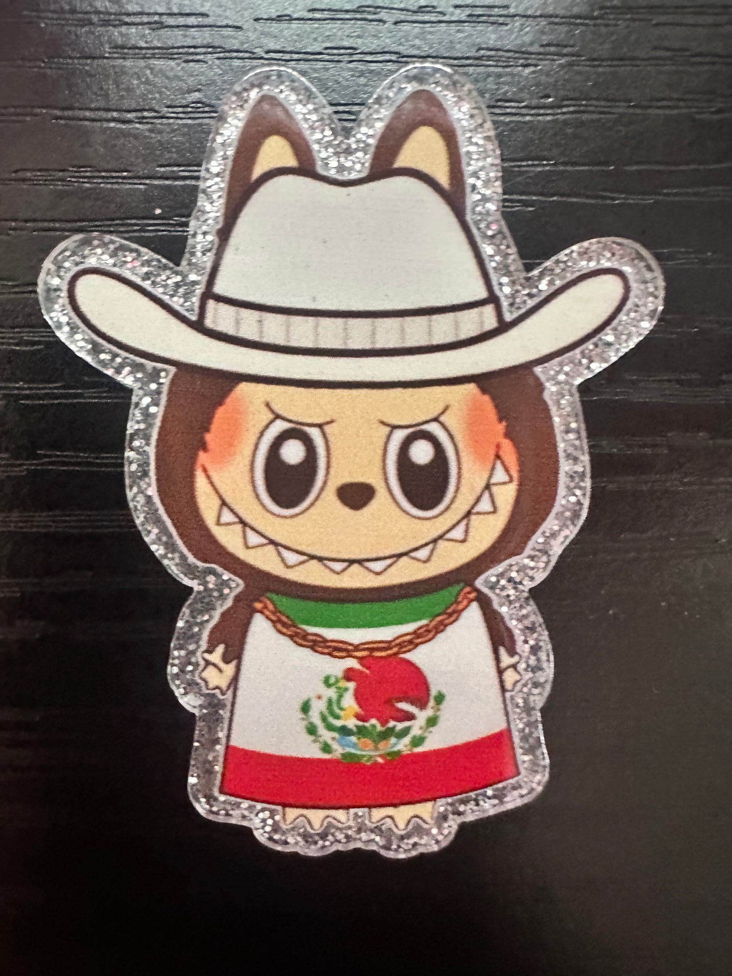 Labubu Mexico Badge Reel/Pop Socket