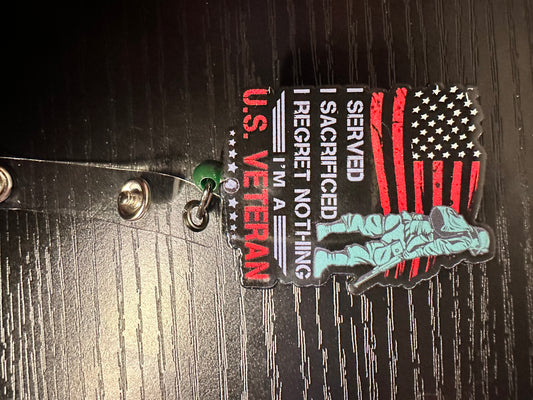 Veteran Badge Reel/Pop Socket