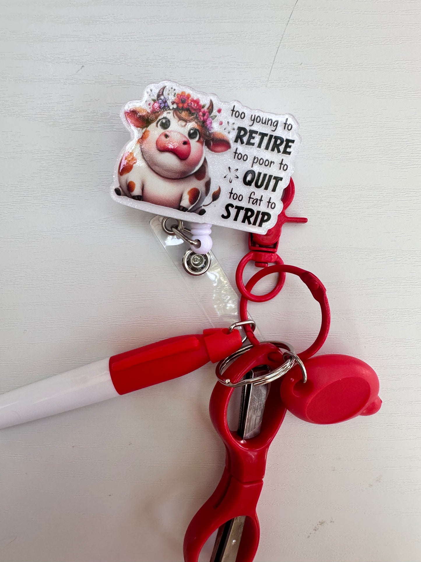 Funny Badge Reel with Accessories Set