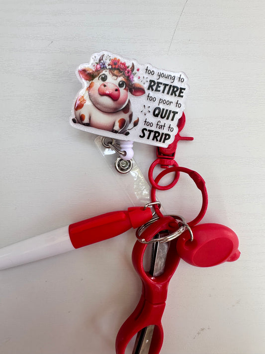 Funny Badge Reel with Accessories Set