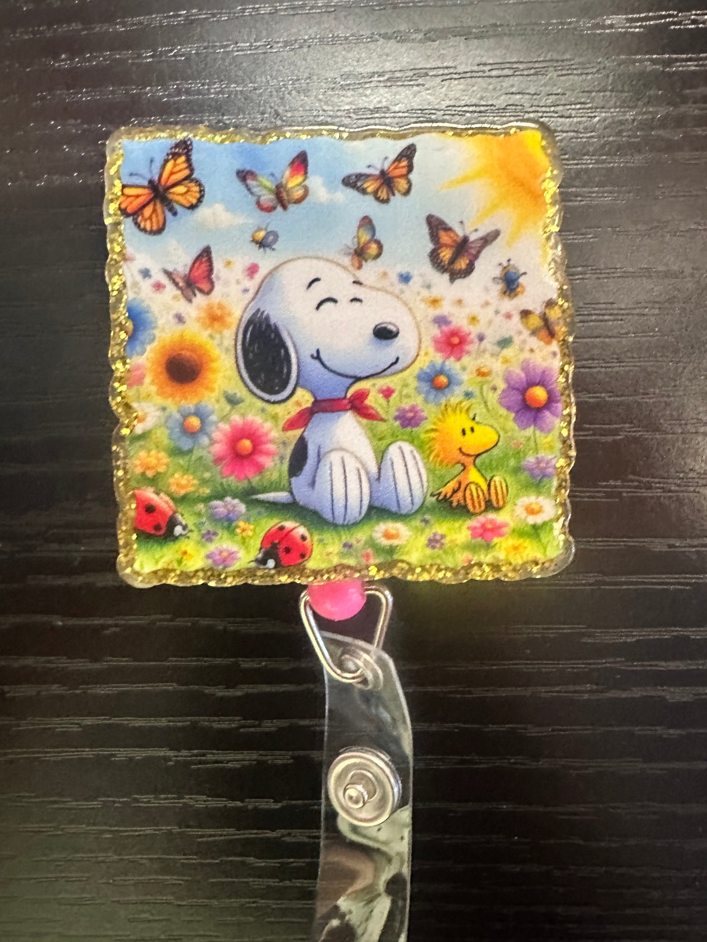 Snoopy Badge Reel/Pop Socket
