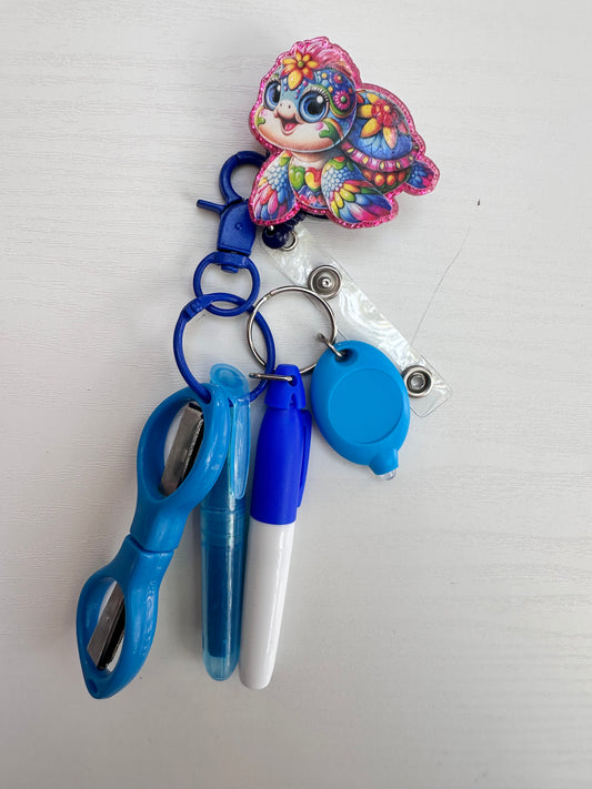 Turtle Badge Reel with Accessories Set