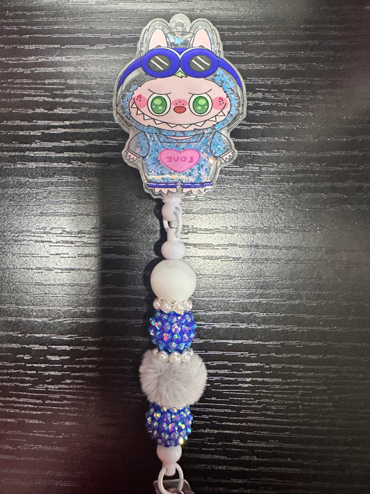 Blue Labubu Badge Reel/Pop Socket