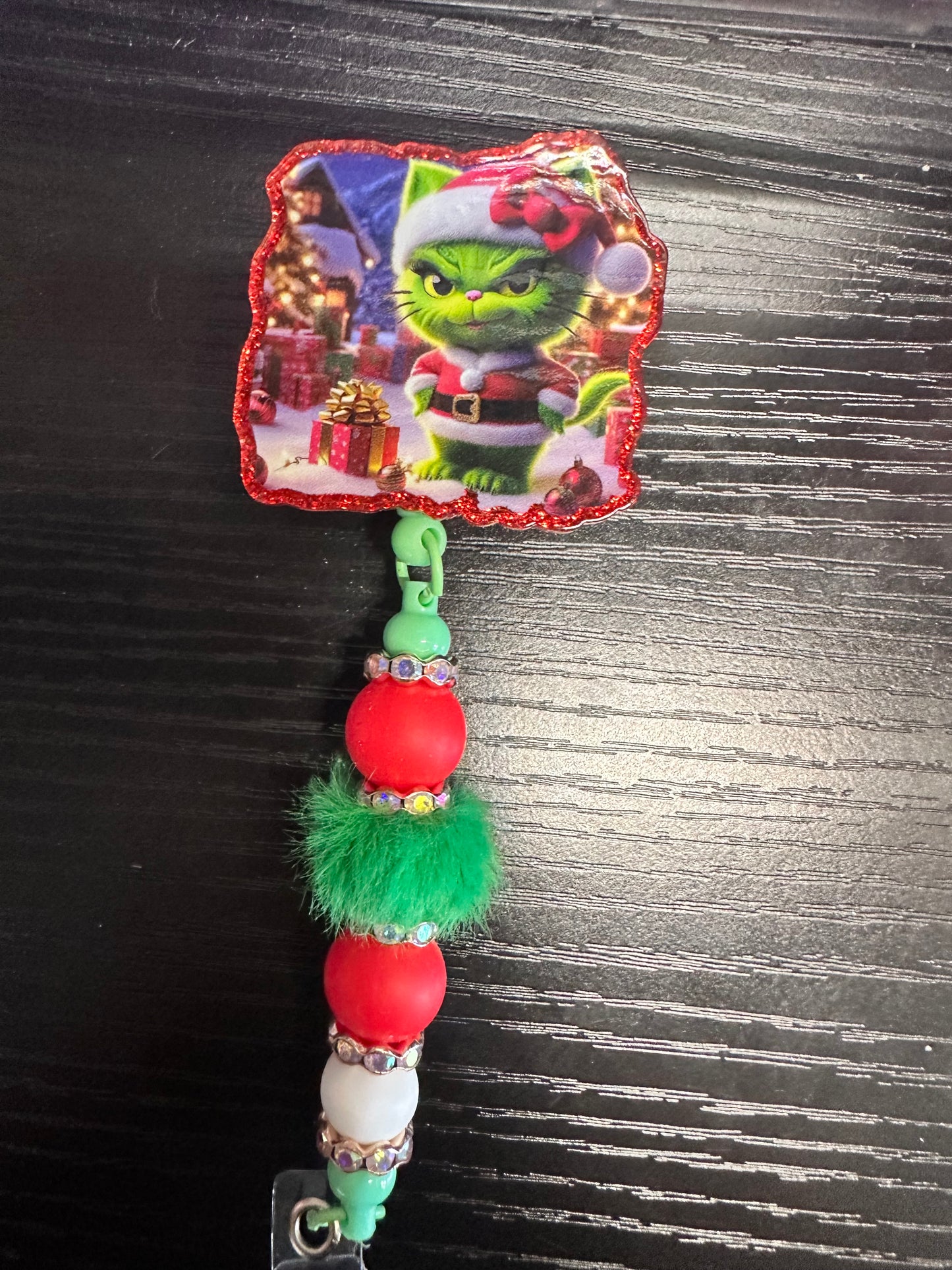 Grinch Christmas Badge Reel/Pop Socket