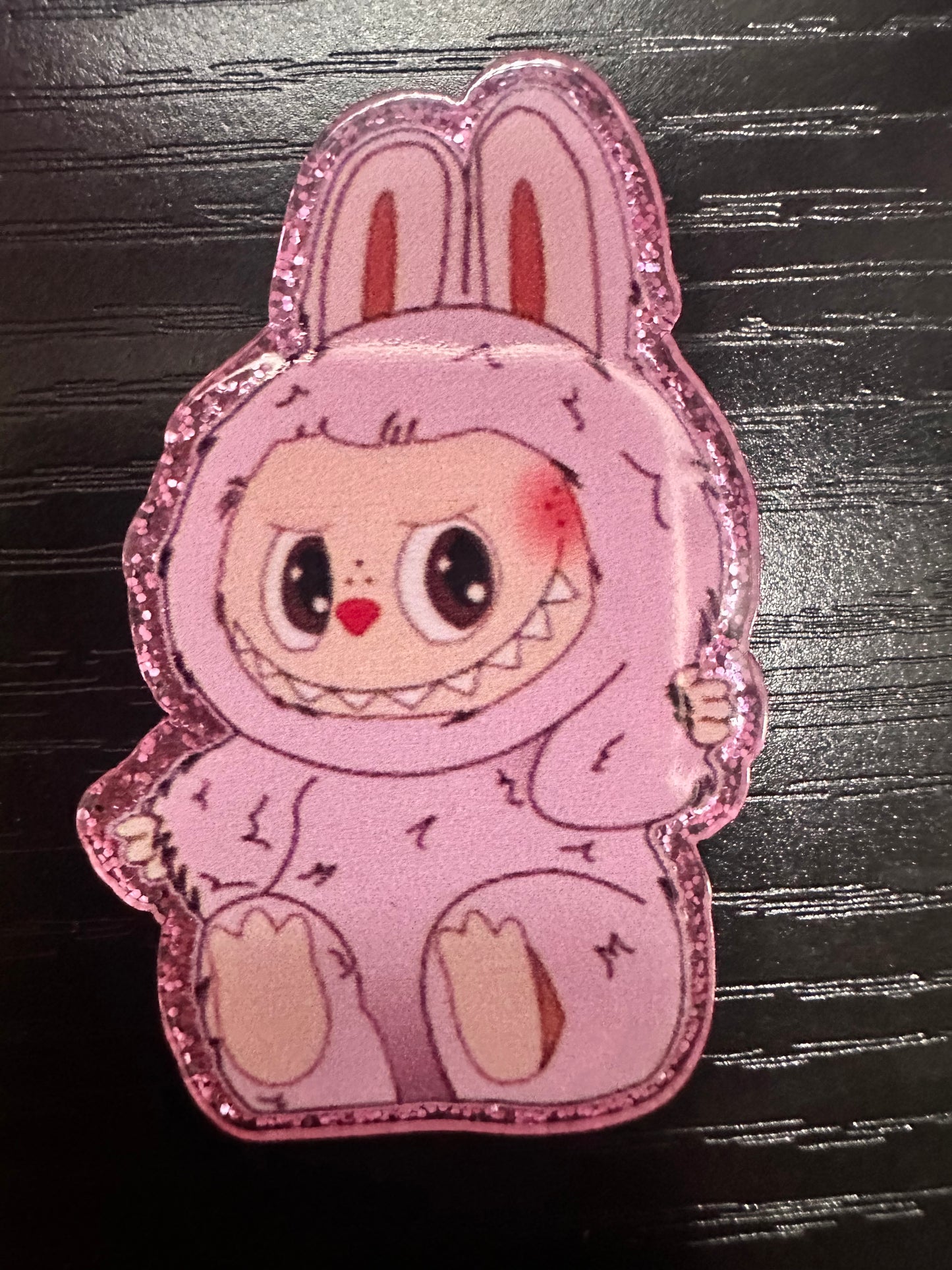 Pink Labubu Badge Reel/Pop Socket