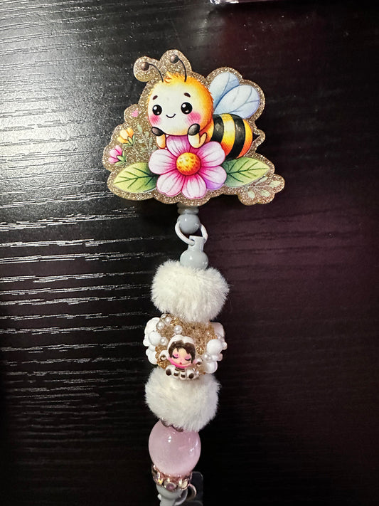 Bee Badge Reel/Pop Socket