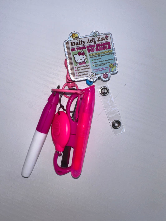 Hello kitty Badge Reel- with Accessories Set