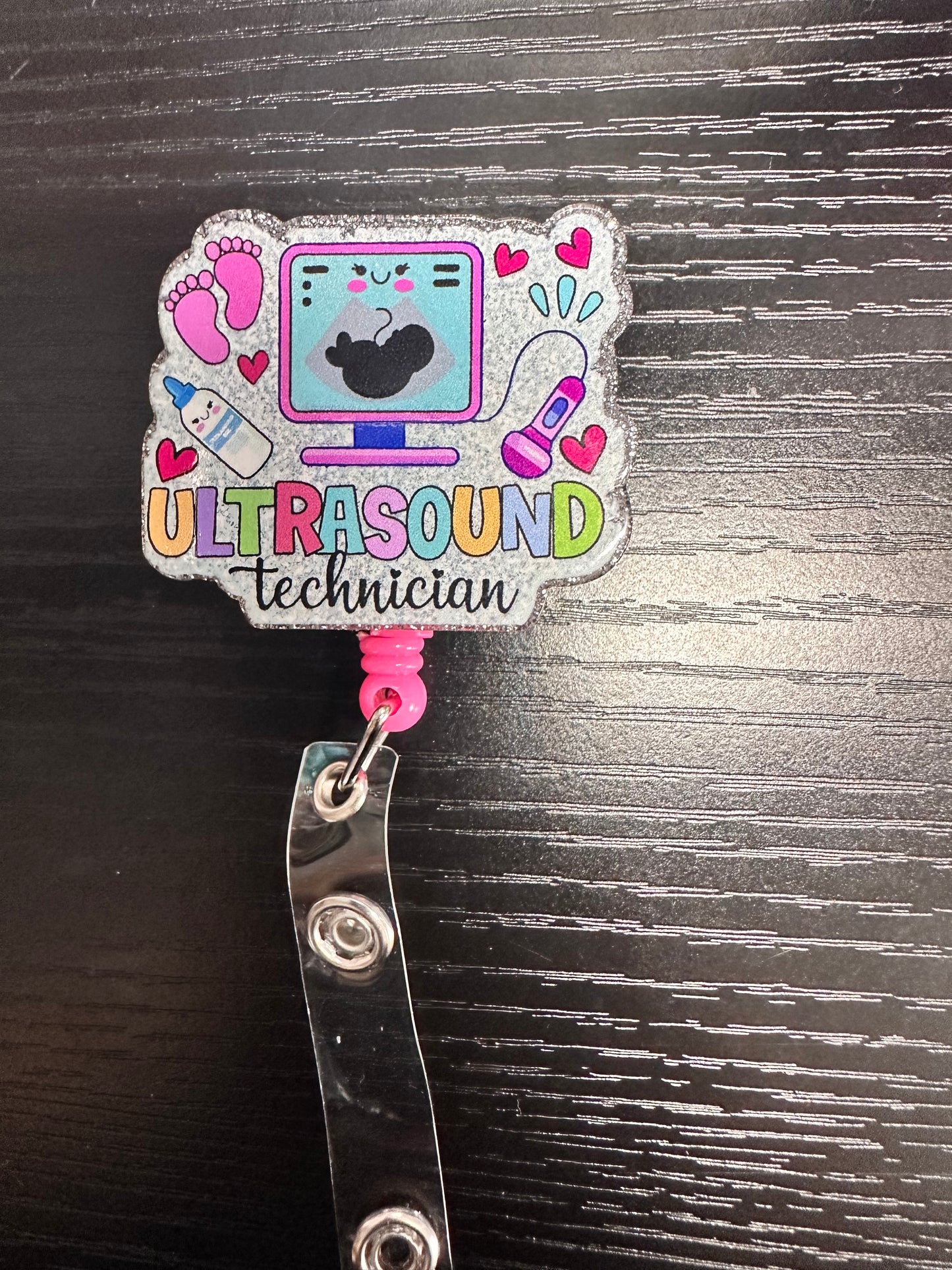 Ultrasound Tech Badge Reel/Pop Socket