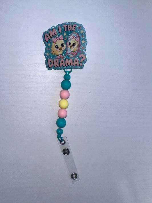 Chick Beaded Badge Reel
