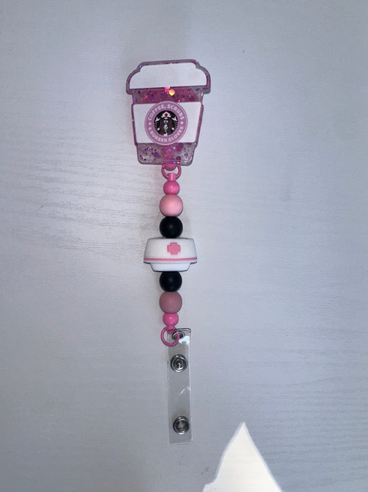 Starbucks Beaded Badge Reel