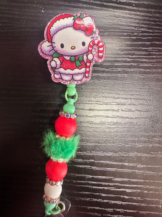 Hello Kitty Christmas Badge Reel/Pop Socket