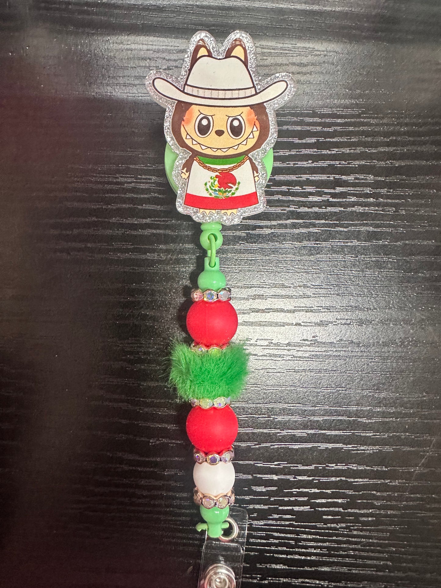 Labubu Mexico Badge Reel/Pop Socket