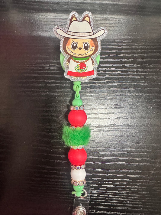 Labubu Mexico Badge Reel/Pop Socket