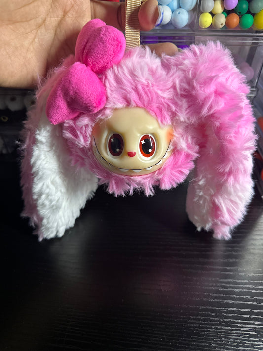 Pink Labubu Coin Purse Keychain