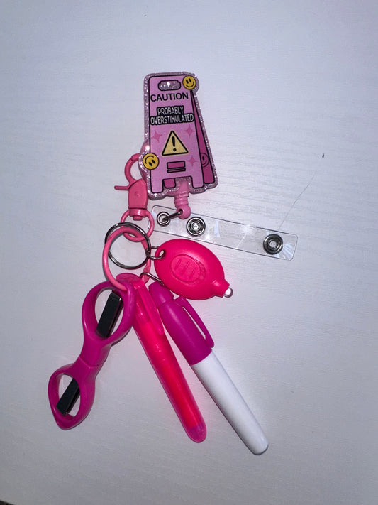 Caution Badge Reel with Accessories Set