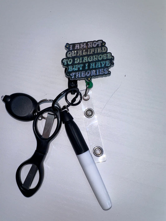 Funny Badge Reel with Accessories Set