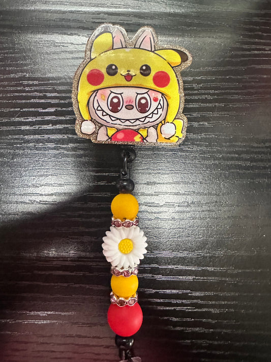 Pikachu Labubu Badge Reel/Pop Socket