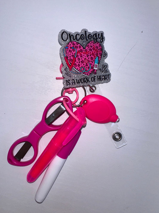 Oncology Badge Reel with Accessories