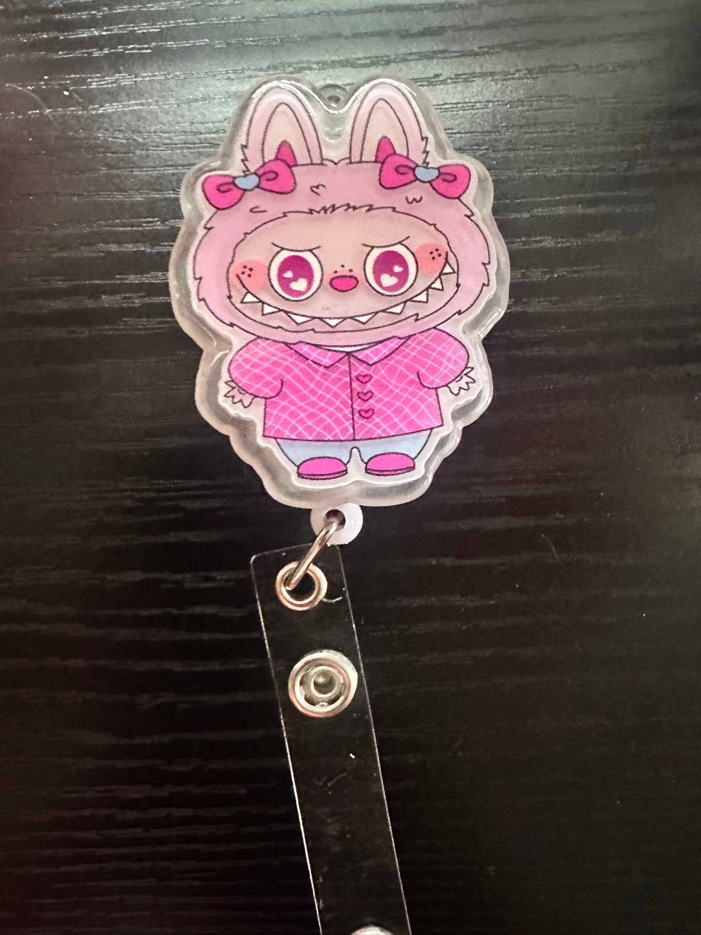 Labubu Light Up Badge Reel/Pop Socket